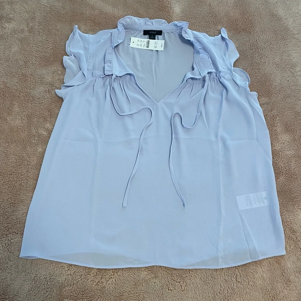 J. Crew Ruffle Tie-Neck Top - Picture 5 of 10